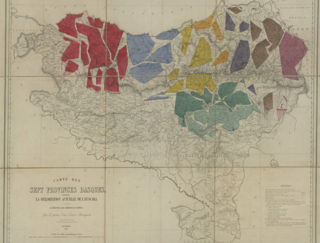 Carte suivante: 1863 - Carte des dialectes de Bonaparte