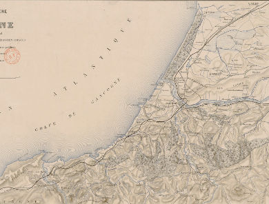 Carte suivante: 1875 - Carte routière des environs de Bayonne